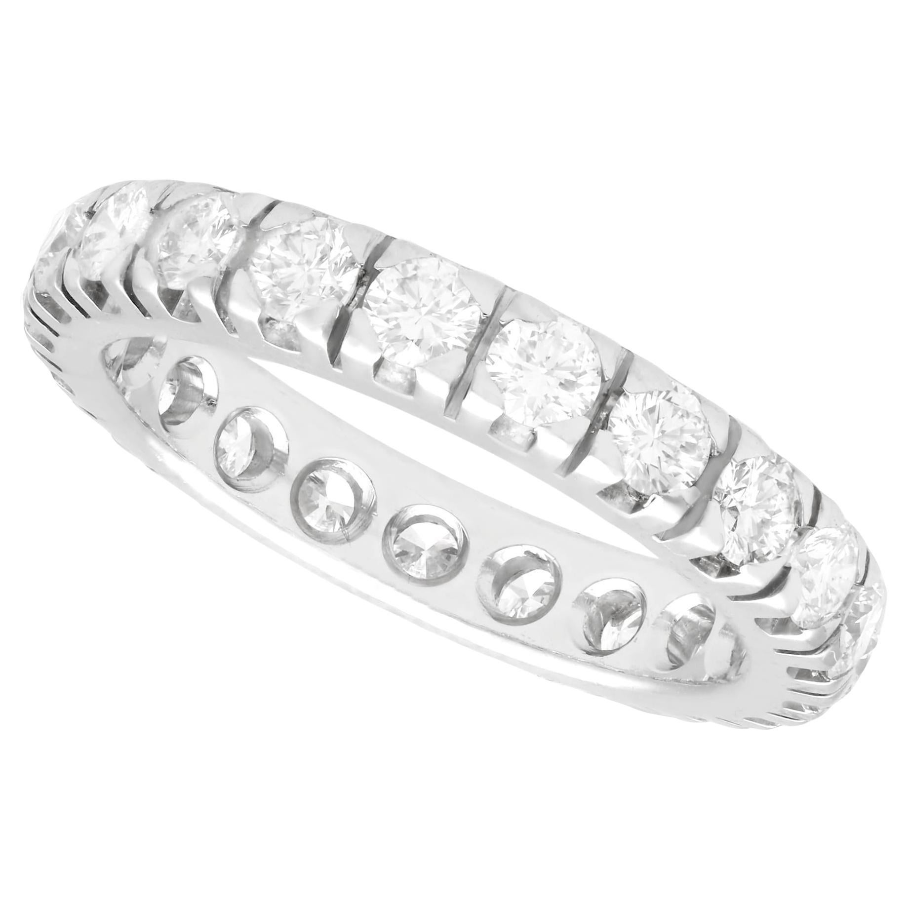 1980s Vintage 1.76 Carat Diamond and White Gold Full Eternity Ring For Sale