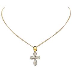 Diamond Gold Cross Pendant on Chain 10