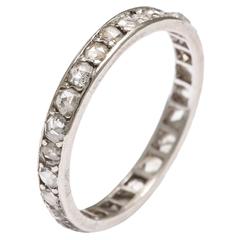 1900 Antique Diamond Platinum Eternity Band Ring 12