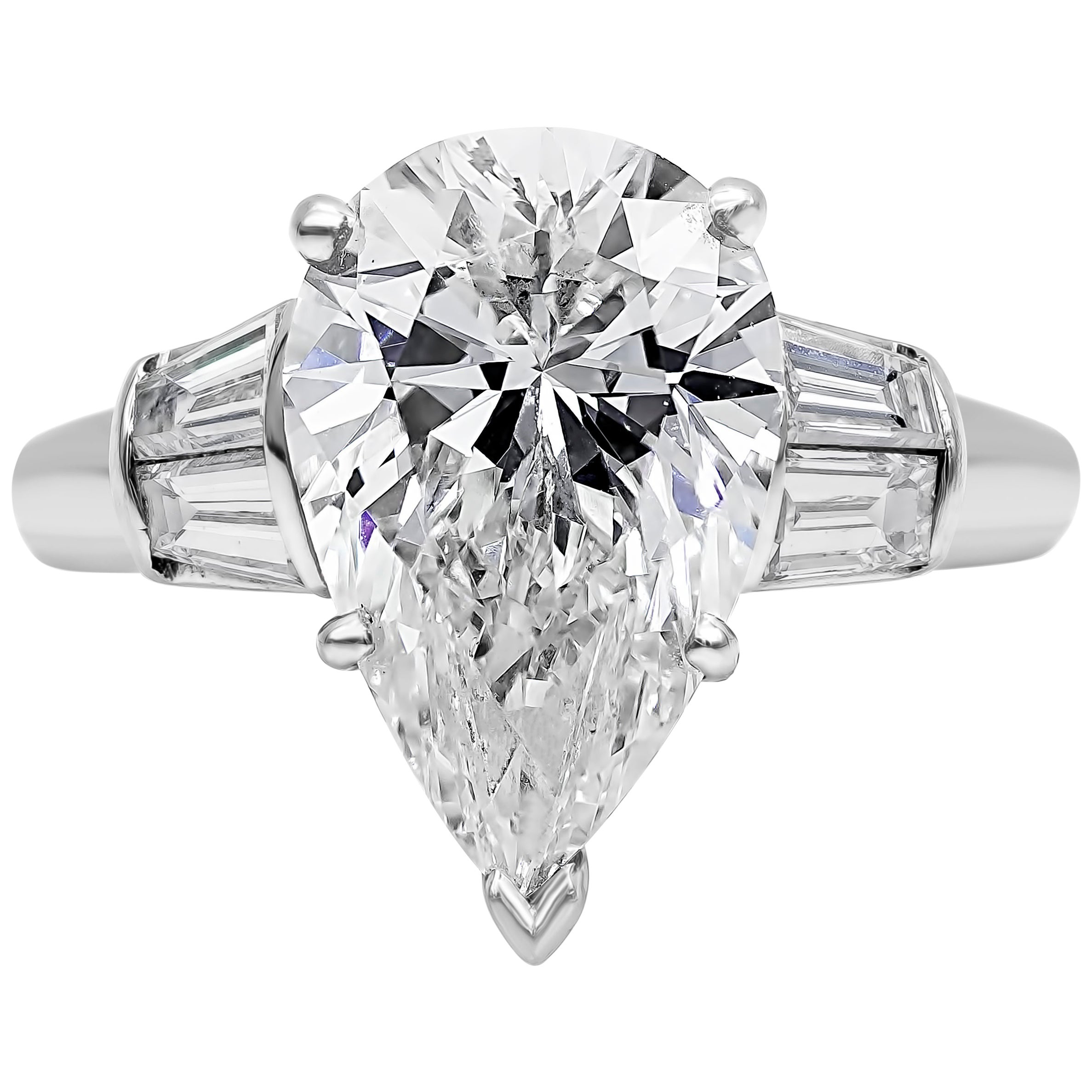 Harry Winston by Jacques Timey Pear Shape Diamond ThreeStone