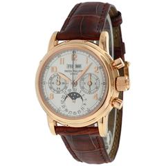 Retro Patek Philippe Rose Gold Perpetual Split Second Chronograph Wristwatch Ref 5004R