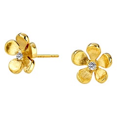 Boucles d'oreilles fleur Syna avec diamants