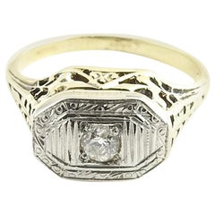 Vintage 14 Karat Yellow and White Gold Diamond Ring
