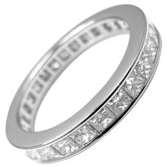 Vintage Cartier Princess Cut Diamond Eternity Platinum Band Ring