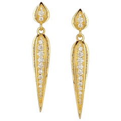 Boucles d'oreilles Syna en or jaune avec diamants