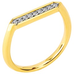 Anello esagonale in oro giallo Syna con diamanti