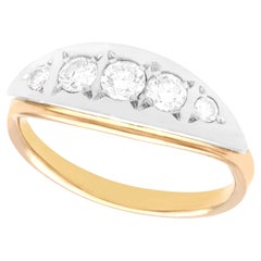 Retro 1950s Russian Diamond Rose Gold Cocktail Ring