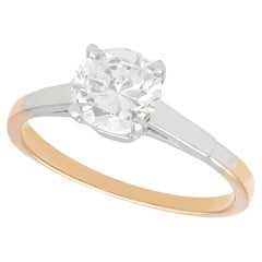 Vintage 1940s Diamond and Yellow Gold Solitaire Engagement Ring