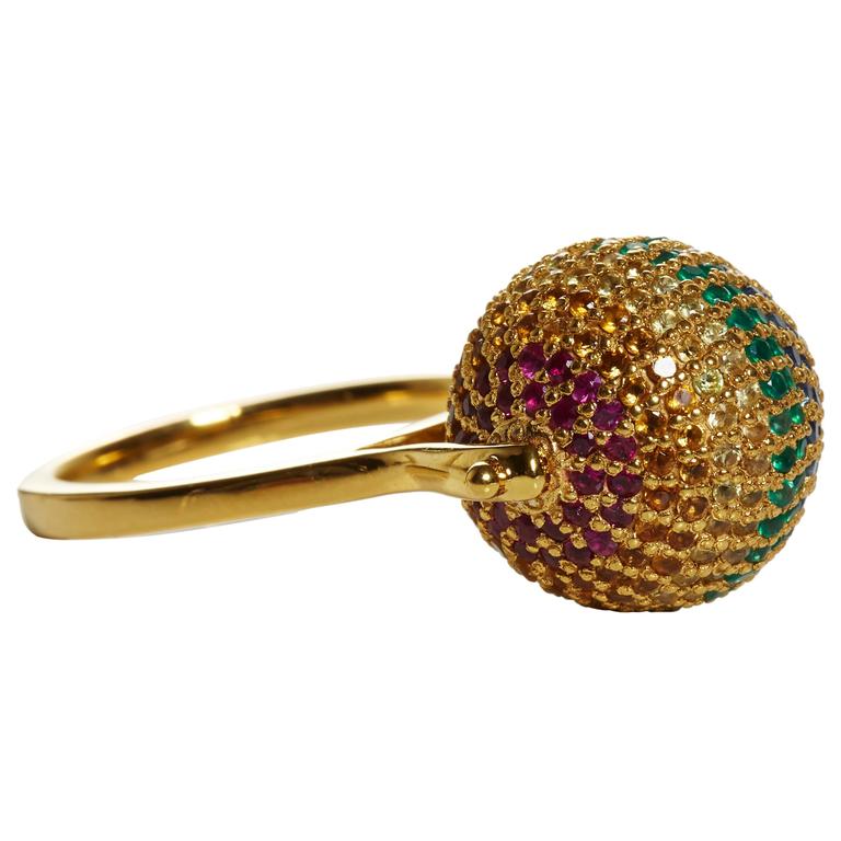 Rainbow Disco Ball Ring at 1stDibs