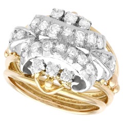 1950er Jahre Diamant- und Gelbgold-Cocktailring