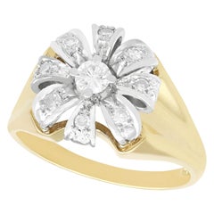 1950s Diamond Yellow Gold Cluster Ring