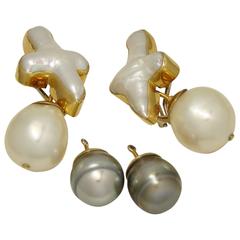 Christopher walling south sea pearl gold Dangle earrings