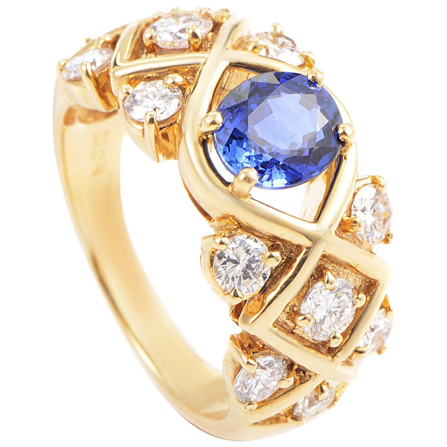 Dior Sapphire Diamond Gold Ring