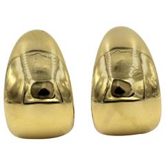 Cartier Gold Tapered Hoop Earrings 