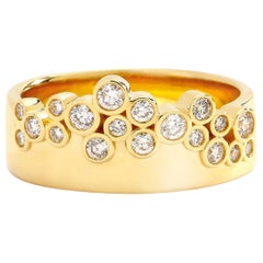 Syna Yellow Gold Band with Diamonds