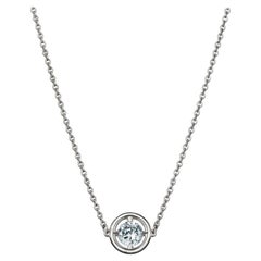 1ct Solitaire Pendant Necklace Traceable Diamond 18k White by Rocks For Life
