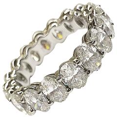 Oval Diamond Platinum Eternity Band Ring