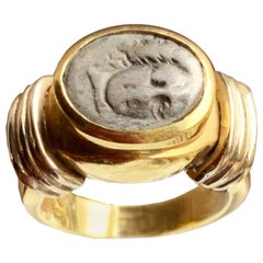 Authentic Greek Coin 4th Cent. B.C. 18 Kt Gold Ring Depicting God Helios/Apollo