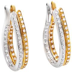 Picchiotti Multi-Tone Diamond Gold Hoop Earrings