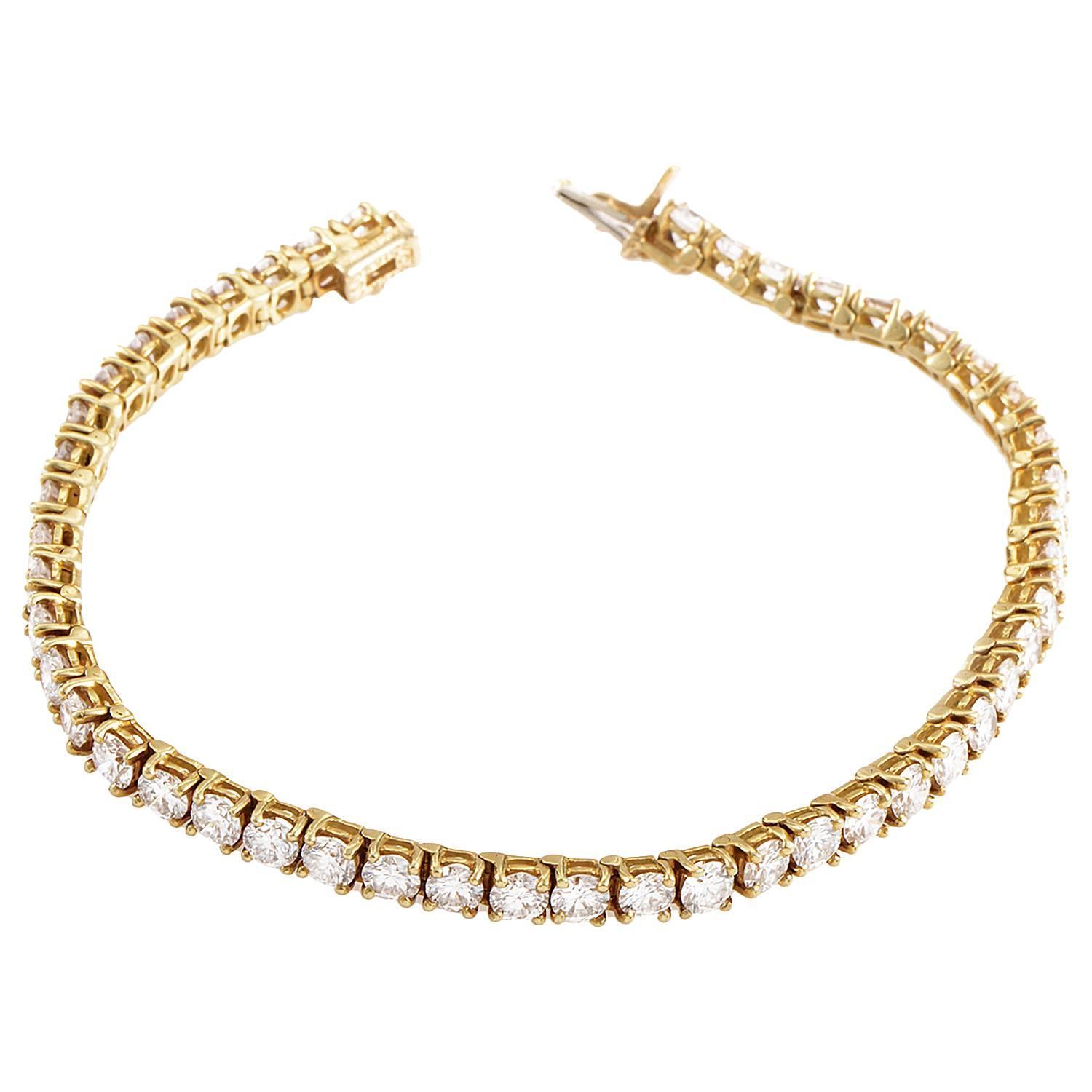 Van Cleef and Arpels Diamond Gold Tennis Bracelet at 1stdibs