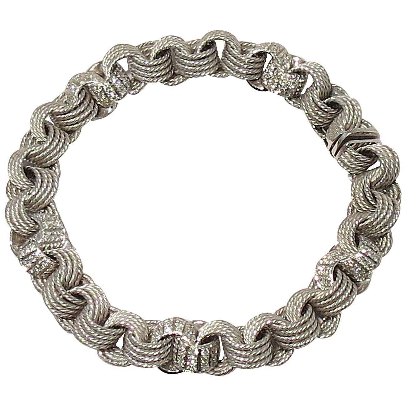 Jona White Diamond 18 Karat White Gold Chain Bracelet