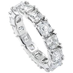 Asscher Cut Diamond gold Eternity Band ring 2