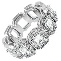 5 Stone Emerald Cut Diamond Band 4