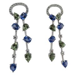 Jona Sapphire Diamond Gold Ear Pendants 10