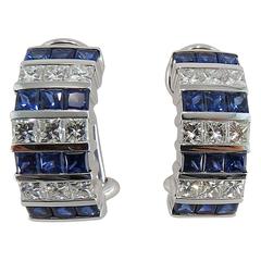 Jona Sapphire Diamond Gold Clip-On Earrings 5