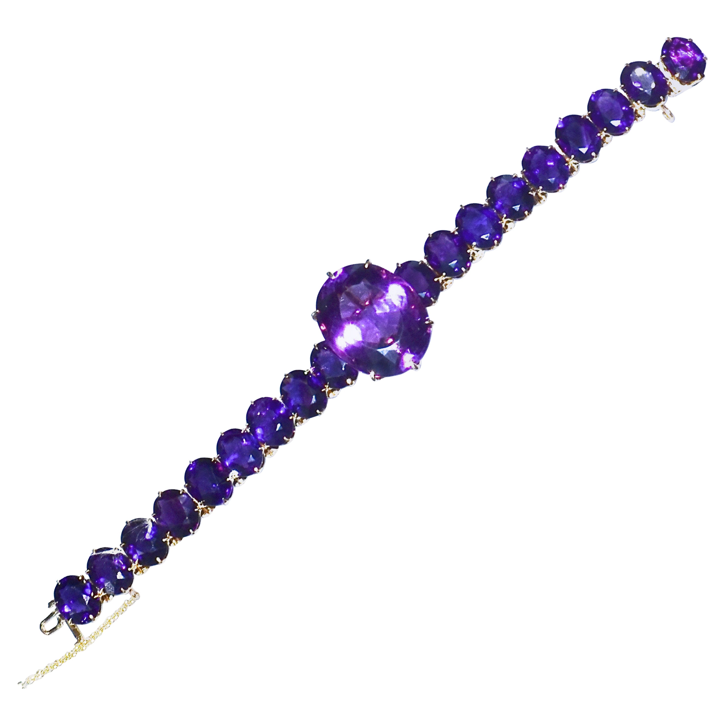 Alba Bijoux Diamond & Amethyst Brass Bracelet