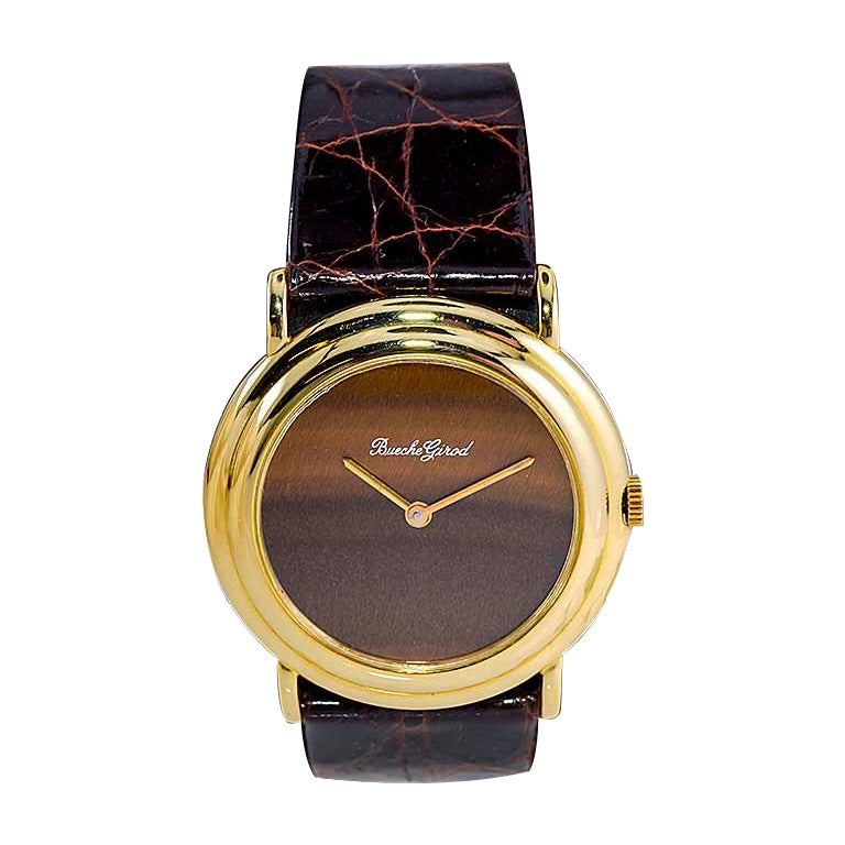 Bueche Girod Rare Tiger Eye Dress Watch with Micro Rotor Winding