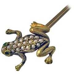 Victorian Gold Frog Stickpin 