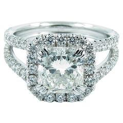 GIA Certified 2.01 Radiant Cut Diamond Engagement Ring