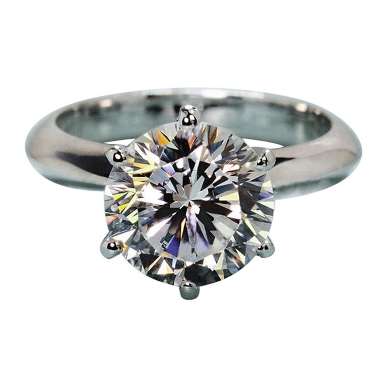 GIA Certified 2.60 Carat Triple Excellent Cut Diamond Hearts and Arrows