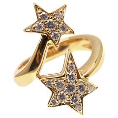  Chanel Comete Star Diamond Gold Cocktail Ring