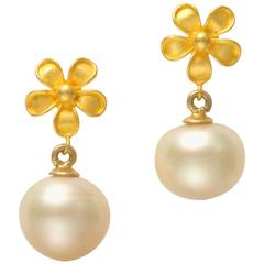Deborah Lockhart Phillips South Sea Pearl Gold Earrings Designed 