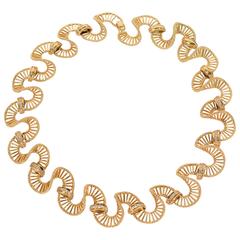 Diamond Gold Ribbon Necklace 8