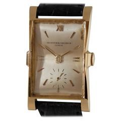 Vacheron Constantin Montre-bracelet rectangulaire en cristal à facettes et or  vers 1950