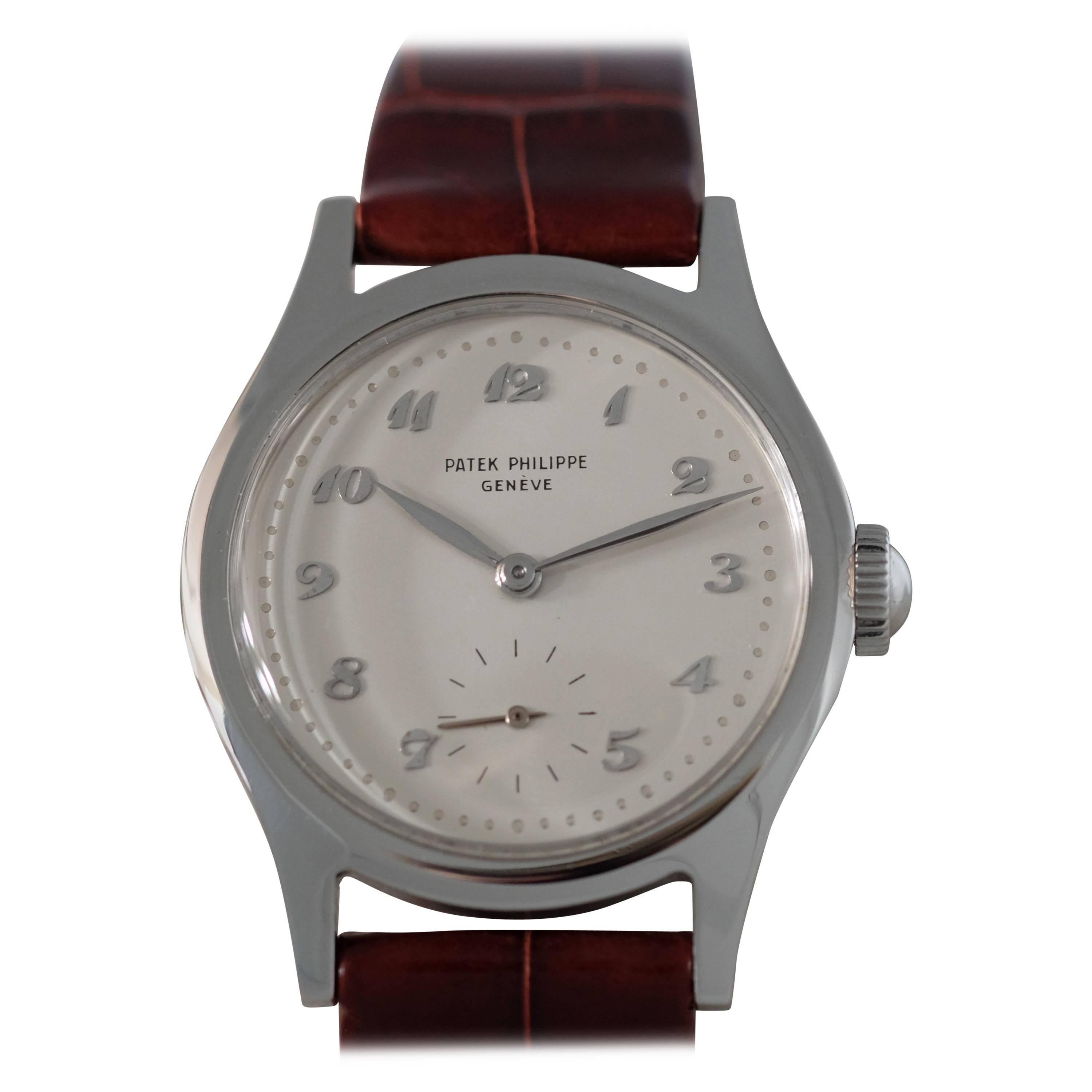 Patek Philippe stainless Steel calatrava Wristwatch ref 565