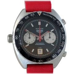 Vintage Heuer stainless steel Autavia Viceroy racer chronograph wristwatch Circa 1974