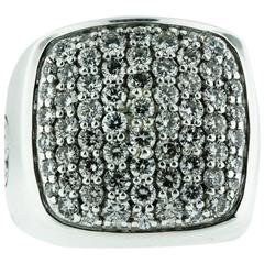 David Yurman Silver Pave Diamond Ring