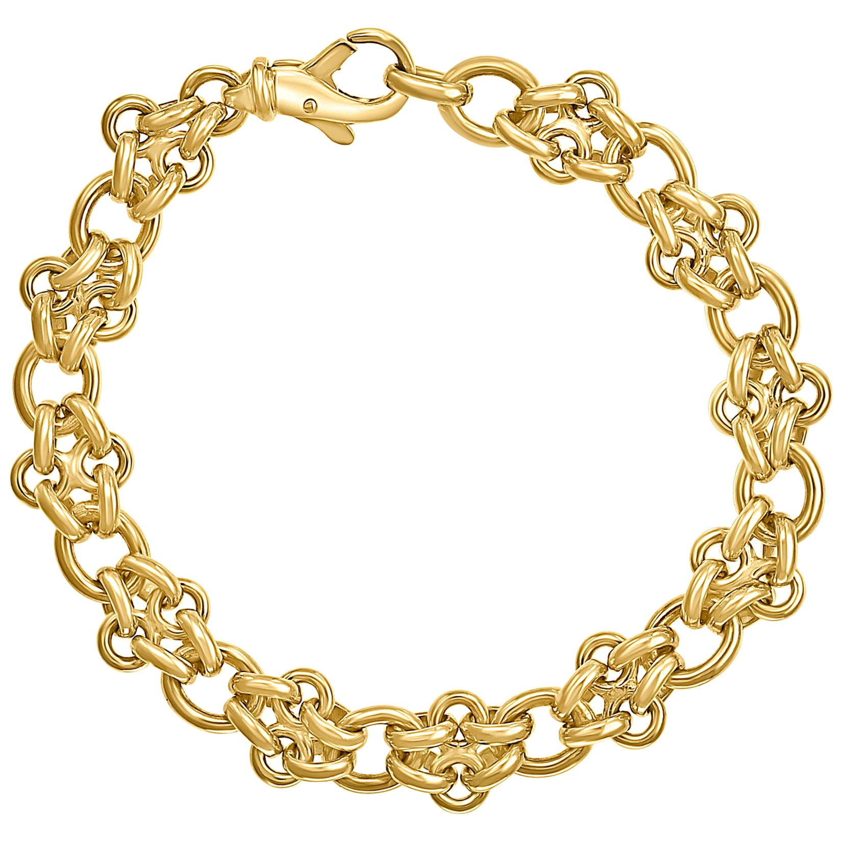 Gold Paper Clip Chain Bracelet Large Link Bracelet 14 Karat Gold 6.1mm