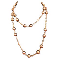 18KT Rose Gold Diamond and South Sea Pearl Necklace