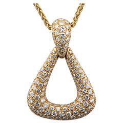 Vintage GRAFF Diamond Gold Pendant with Chain