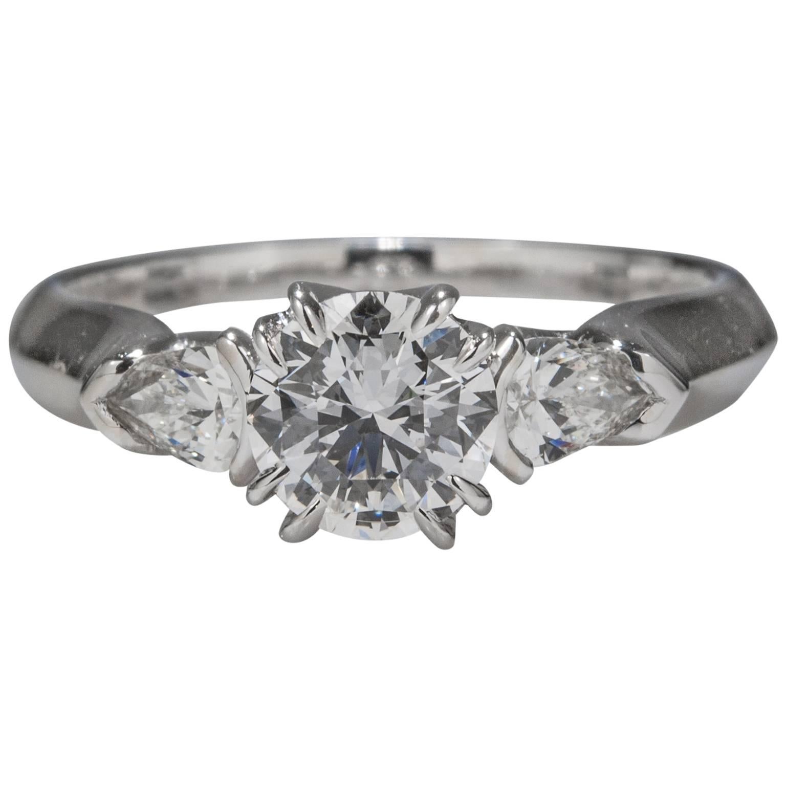 Jubilant Crown Cut .90 Carat GIA Cert Diamond Ring For Sale