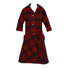 Cappotto Sarmi 1960 Vintage a quadri rossi Cappotto Sarmi 1960 Vintage a quadri rossi