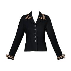 Christian Dior Vintage Wool Striped Suit Jacket