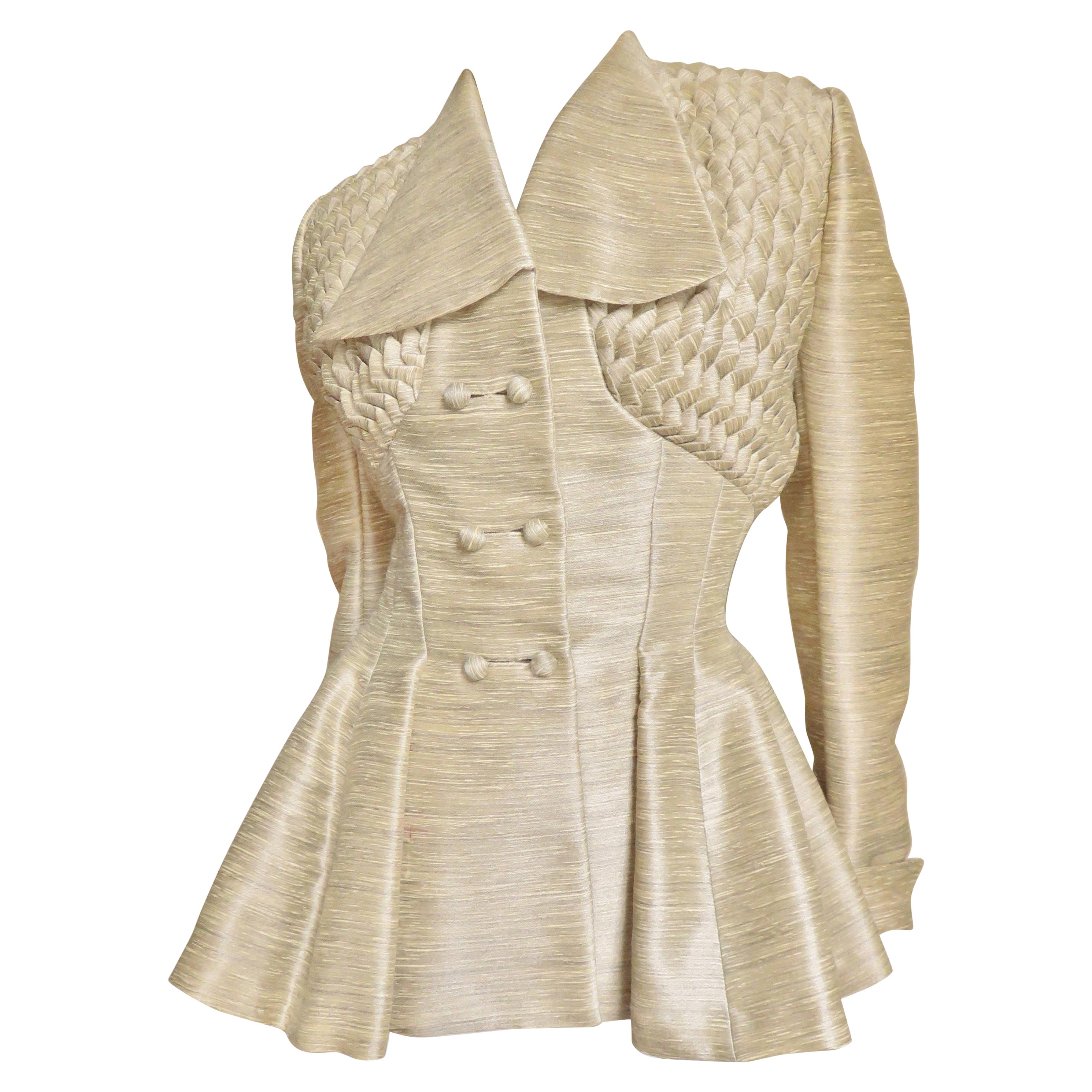 Chaqueta de seda Lilli Ann de los años 40 con detalles elaborados