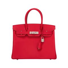 Hermes Rouge Casaque Epsom Birkin 30cm Palladium Hardware