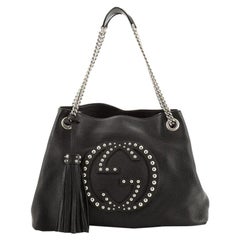 Gucci Soho Chain Strap Shoulder Bag Studded Leather Medium